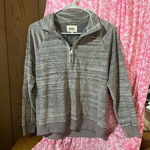 Madewell Heathered Gray Quarter-Zip Pullover